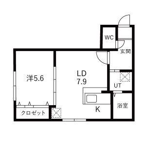 F/LITEN37(1LDK/1階)の間取り写真