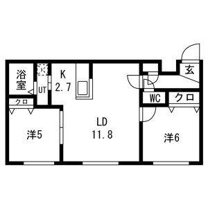 ENZO(2LDK/1階)の間取り写真