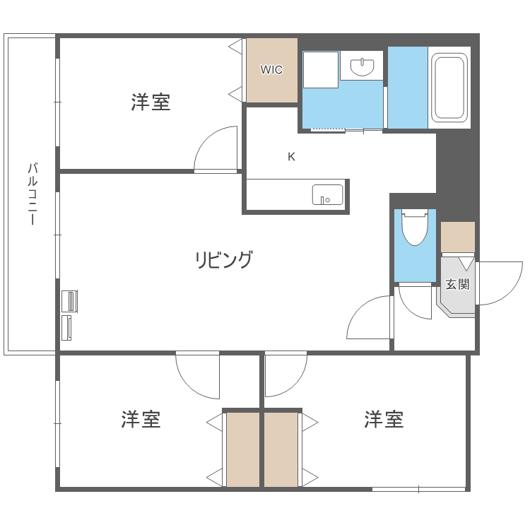 SILENT HILLS(3LDK/3階)の間取り写真