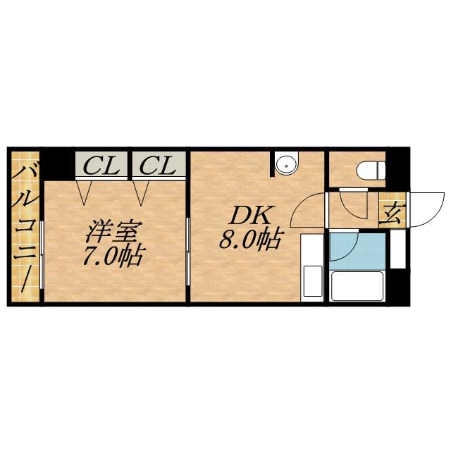 リバティー藤(1DK/5階)の間取り写真