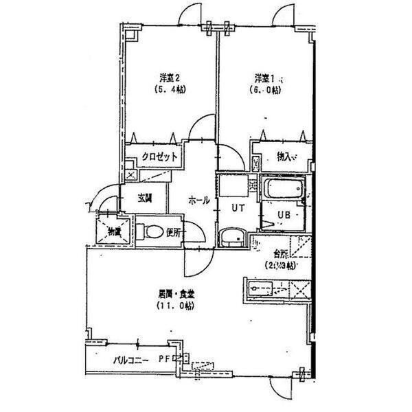 グリーンフィールドⅡ(2LDK/2階)の間取り写真
