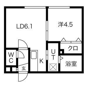 モンレーヴIII(1DK/3階)の間取り写真