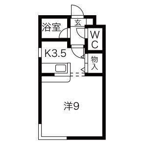 ビッグバーンズマンションN32(1K/3階)の間取り写真
