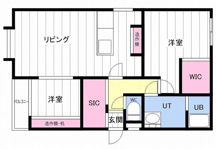 フラット佳月(2LDK/3階)の間取り写真
