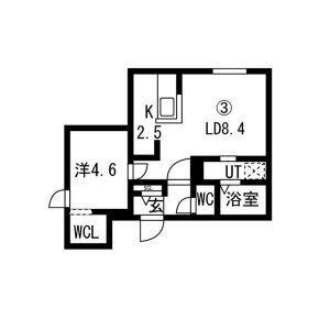 LE CLAIR ASABU(1LDK/3階)の間取り写真