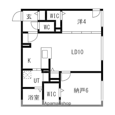 アルファレジデンス麻生(2LDK/4階)の間取り写真