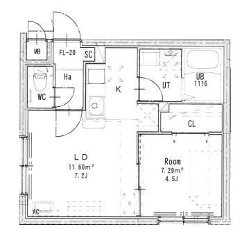 JEEK BLAU MOTOMACHI(1LDK/1階)の間取り写真