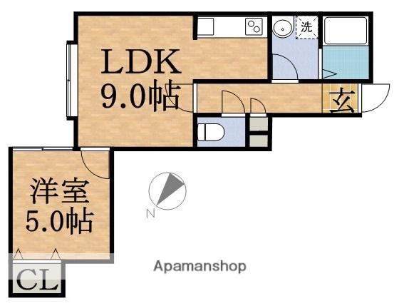 センシビリータ(1LDK/3階)の間取り写真