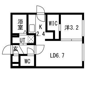 LUX FORT Ⅲ(1K/2階)の間取り写真