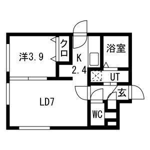 LUX FORT Ⅲ(1LDK/3階)の間取り写真