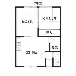 第4豊田マンション(2DK/2階)の間取り写真