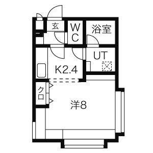 シュヴァルツヴァイス(1K/4階)の間取り写真
