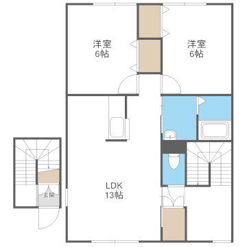 （仮称）伏古７ー２テラスハウス(2LDK)の間取り写真
