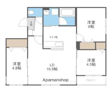 EXCEL CORE(3LDK/3階)の間取り写真