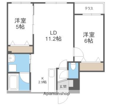EXCEL CORE(2LDK/1階)の間取り写真
