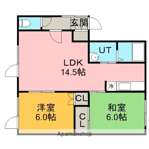 コートソアラ(2LDK/1階)の間取り写真