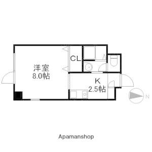 アミティN22(1K/5階)の間取り写真
