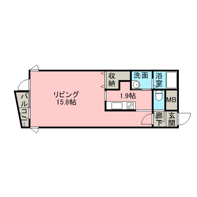 麻生アクアリオ(1K/3階)の間取り写真