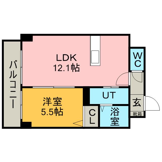 グランメールN20(1LDK/6階)の間取り写真