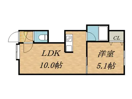 コンフォート栄町(1LDK/3階)の間取り写真