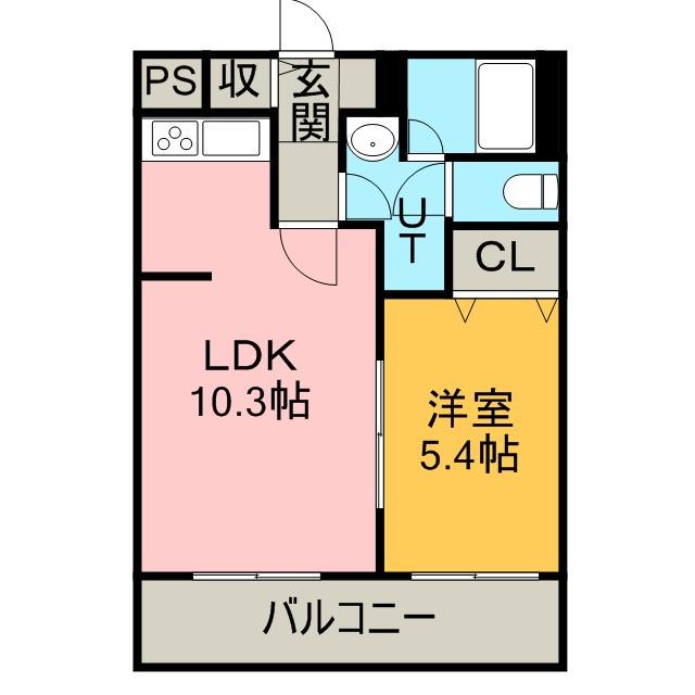 ELYSEE187(1LDK/1階)の間取り写真