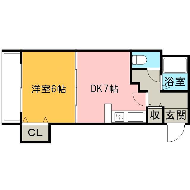 ヴィラN19(1DK/2階)の間取り写真