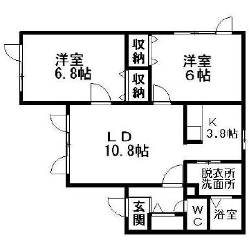 プログレス元町(2LDK/1階)の間取り写真