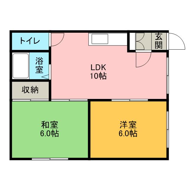 グラフウエスト1(2LDK/3階)の間取り写真