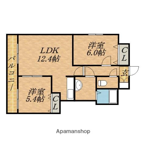 ルラシオン北7条(2LDK/12階)の間取り写真