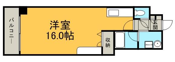 クレステージ北32(1K/8階)の間取り写真