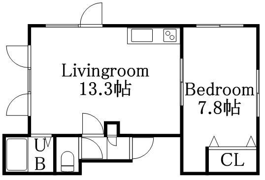 コーポ晴海(1DK/1階)の間取り写真