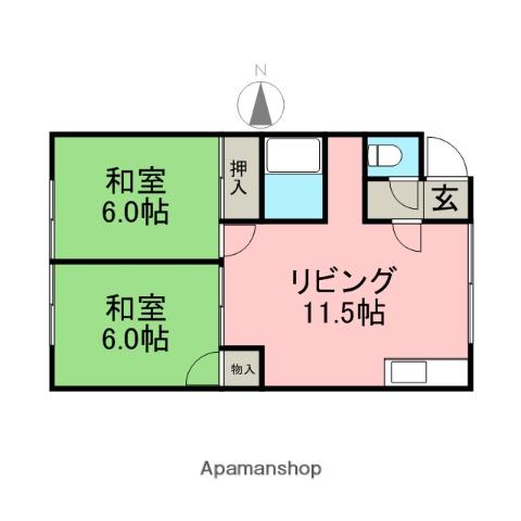 アーバンハウス1(2LDK/1階)の間取り写真