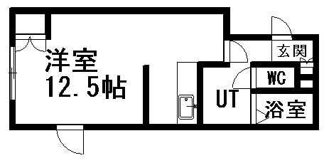 サザンシティ弐番館(1K/1階)の間取り写真