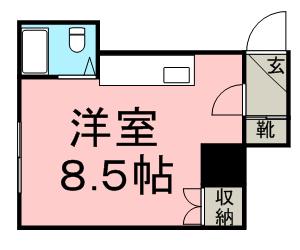 コーポ佐々木Ⅱ(ワンルーム/2階)の間取り写真