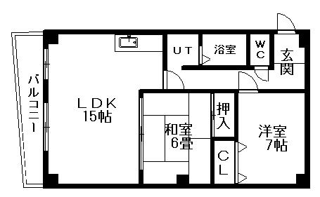 ウィンダムコート(2LDK/3階)の間取り写真
