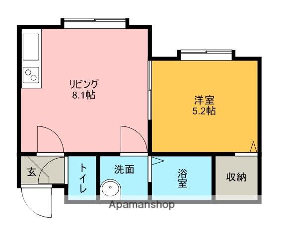 リバーサイド大曲(1DK/3階)の間取り写真