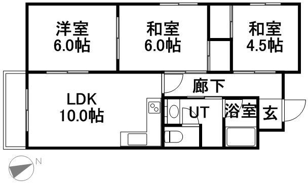 スマイル小林(3LDK/5階)の間取り写真