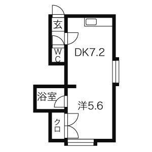 第27森宅建マンション(1DK/2階)の間取り写真