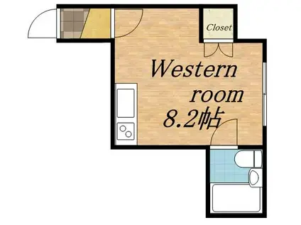 第5もりいマンション(ワンルーム/3階)の間取り写真