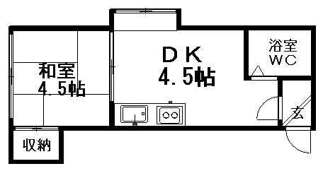 コーポ佐藤(1DK/3階)の間取り写真