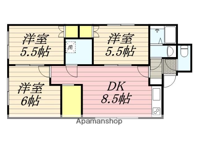 ニュープラム平岸(3DK/3階)の間取り写真