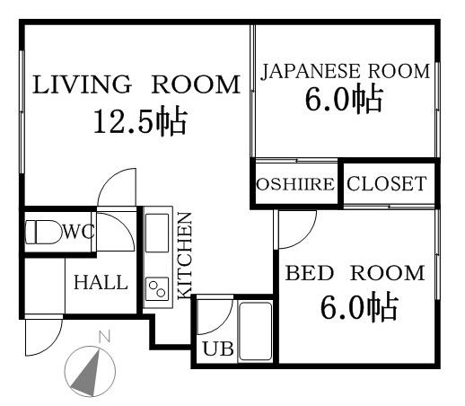 リバーステージⅡ(2LDK)の間取り写真