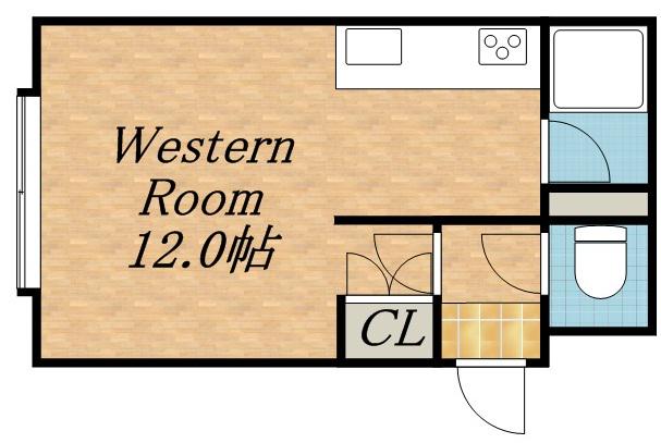オーガニック西岡(1K/2階)の間取り写真