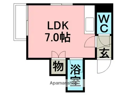 ステージイン33(ワンルーム/2階)の間取り写真