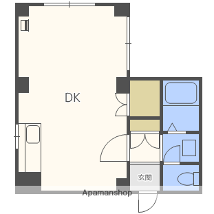 ハーベストⅢ(1DK/3階)の間取り写真