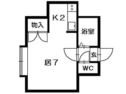 フロスティー清田A(1K/2階)の間取り写真