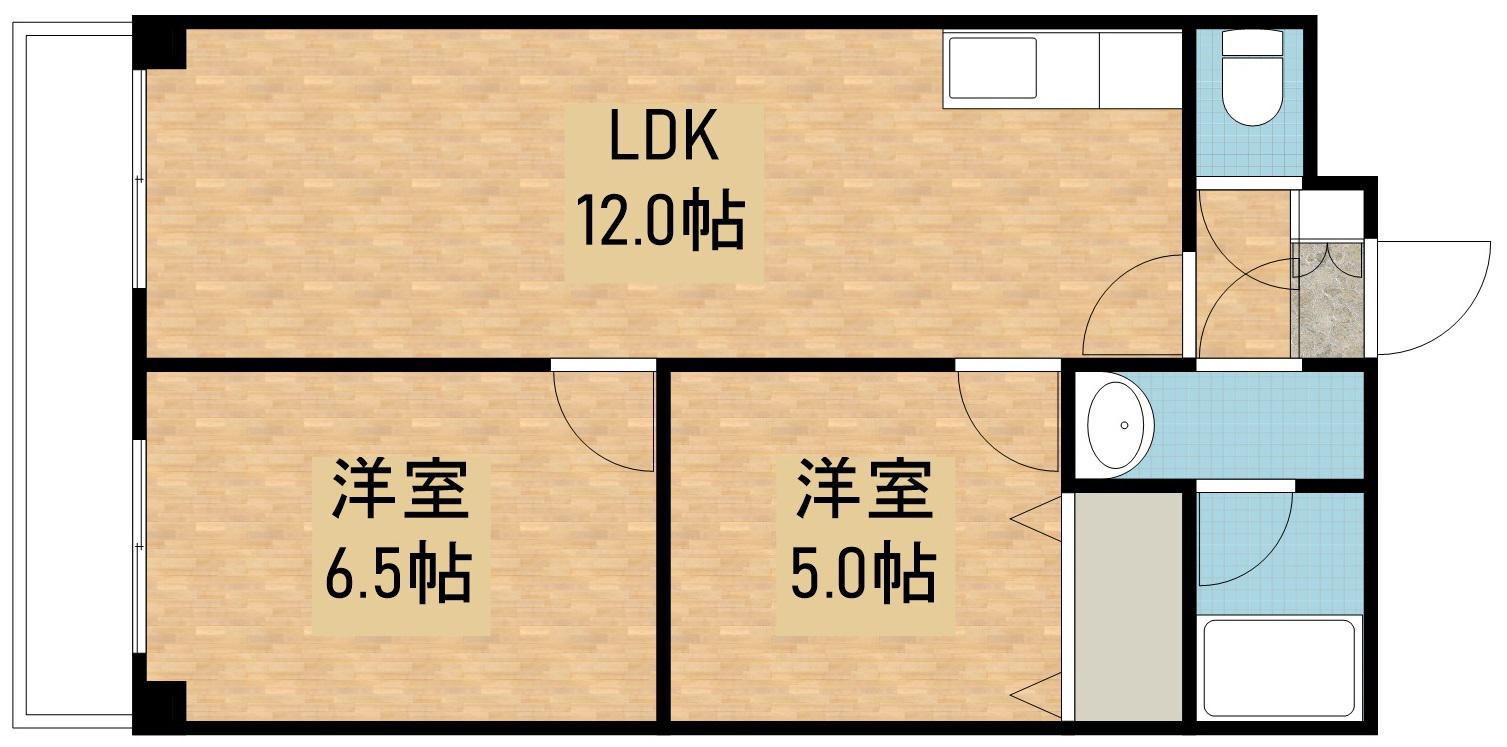 コートロティ美しが丘(2LDK/10階)の間取り写真