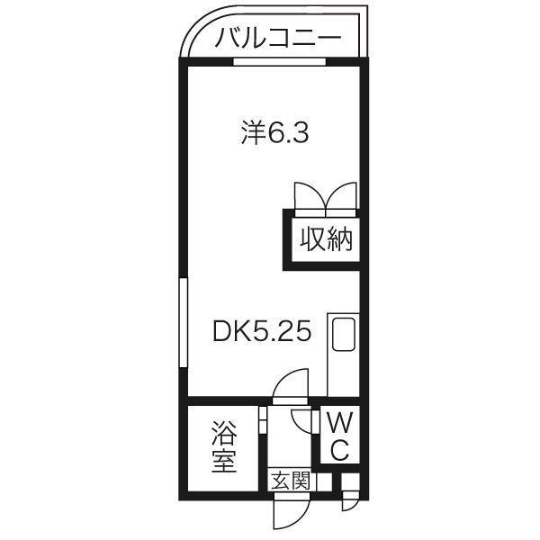 エンドレス三井西岡(1DK/4階)の間取り写真