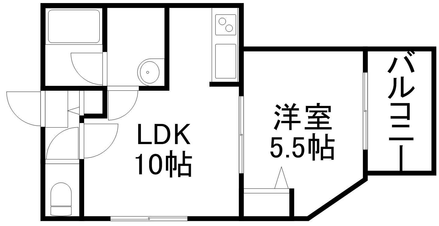 エミネンス南郷14(1LDK/2階)の間取り写真