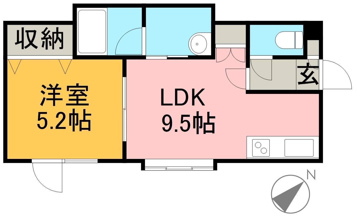 オンザプラネット(1LDK/1階)の間取り写真